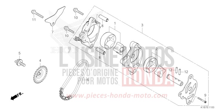 OIL PUMP for Forza 350 MAT CYNOS GRAY METALLIC (NH312) from 2021